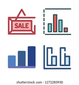 sales icon set. vector set about bar chart and sale icons set.