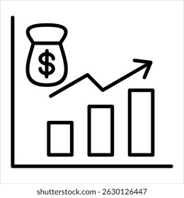Icono de ventas. Ilustración de contorno de Vector simple