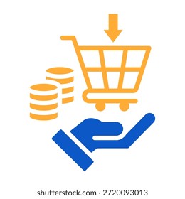 Sales Icon Solid Color Design Vector Illustration