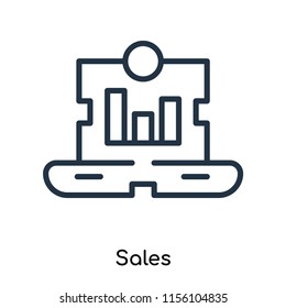 Sales icon vector isolated on white background, Sales transparent sign , thin symbols or lined elements in outline style