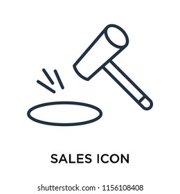 Sales icon vector isolated on white background, Sales transparent sign , thin symbol or stroke element design in outline style