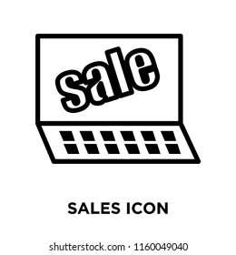 Sales icon vector isolated on white background, Sales transparent sign , line or linear sign, element design in outline style