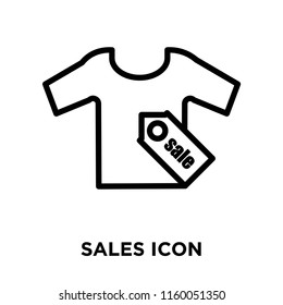 Sales icon vector isolated on white background, Sales transparent sign , line or linear sign, element design in outline style