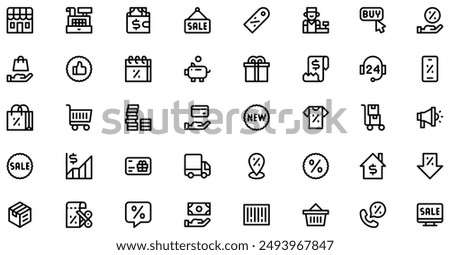Sales icons collection is a vector illustration with editable stroke, offering versatility and customization. Perfect for various design needs, it includes high-quality graphics 