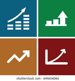Sales icons set. set of 4 sales filled icons such as graph