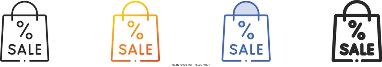 sales icon.Thin Linear, Gradient, Blue Stroke and bold Style Design Isolated On White Background