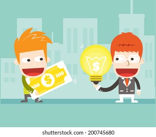 Sales ideas,Vector cartoon business