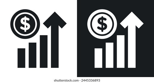 Sales Increase and Business Arrow Icons. Profit Growth and Chat Analysis Symbols.