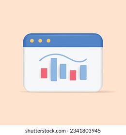 Sales, increase money growth icon, progress marketing. 3d vector illustration