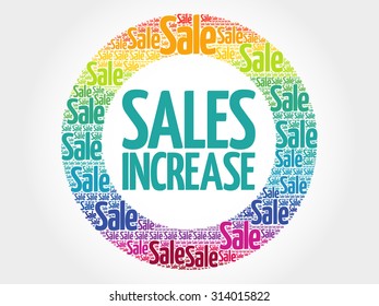 Sales Increase stamp vector words cloud, business concept background