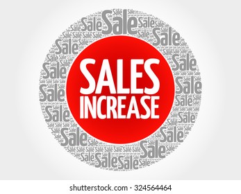Sales Increase stamp vector words cloud, business concept background