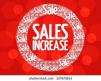 Sales Increase stamp vector words cloud, business concept background
