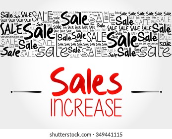 Sales Increase word cloud background, business concept