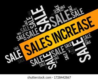 Ventas Aumentar el collage de palabras en la nube, fondo de concepto de negocio
