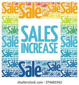 Sales Increase words cloud, business concept background