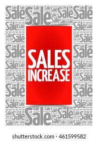 Sales Increase words cloud, business concept background