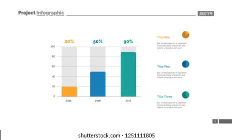 Sales increasing chart slide template. Business data. Graph, diagram. Creative concept for infographic, templates, presentation, report. Can be used for topics like development, research, progress