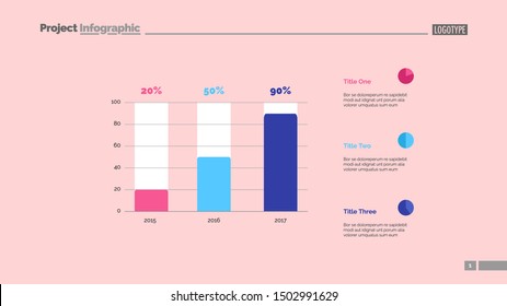 Sales increasing chart slide template. Business data Graph diagram. Creative concept for infographic, templates, presentation, report. Can be used for topics like development, research, progress