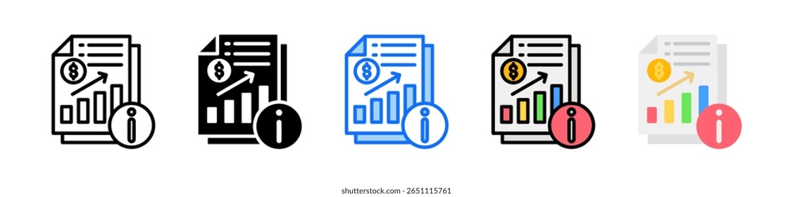 Conjunto de iconos de información de ventas Colección de estilos múltiples