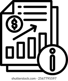 Sales Information Vector Lineal Icon On White Background.