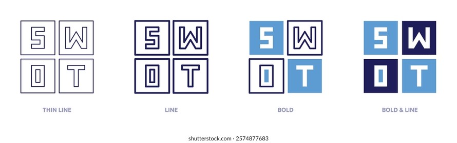 Sales innovation icon in 4 different styles. Thin Line, Line, Bold, and Bold Line. Duotone style. Editable stroke.