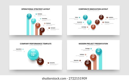 Ventas Insight Cuatro Cinco Dos Tres Paso Gráfico Presentación Diseño Ilustración vectorial Paquete. Crecimiento del inversor 4 5 2 3 Colección de diseño de marco de diagrama de elementos.