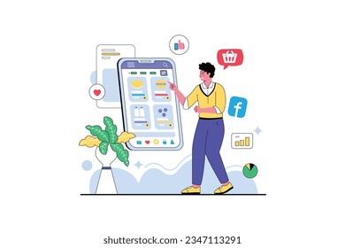 Sales Interface Construction - Flat Vector