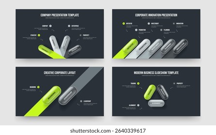 Sales Introduction 4 5 2 3 Step Infographic Slideshow Design Bundle. Business Campaign Four Five Two Three Element Diagram Frame Template Vector Illustration Collection.
