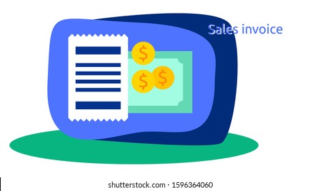 sales invoice design template. for information purposes and landing page announcement boards.