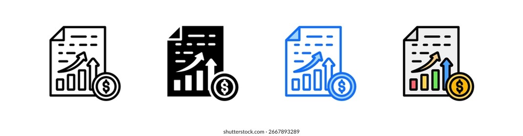 Sales Invoice Icon Set Multiple Style Collection