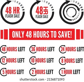 Sales Kit For A 48 Hour Flash Sale Complete With Sales Event Logos And Elements For Your Ads Including A Banner And Countdowns