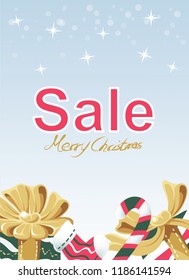 Sales Label Design On Christmas day, there are gifts and greetings.