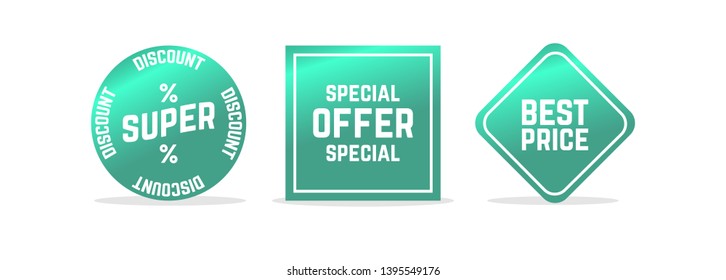 Sales Label Emblem Square Banner For Business Promotion. Gradient Style