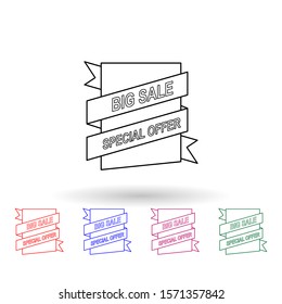 Sales label multi color icon. Simple thin line, outline vector of sale icons for ui and ux, website or mobile application