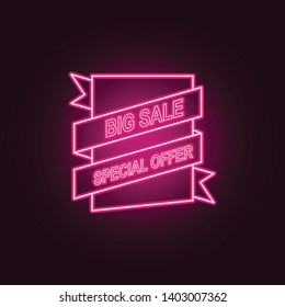 sales label neon icon. Elements of Sale set. Simple icon for websites, web design, mobile app, info graphics