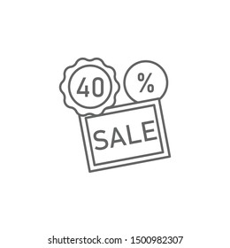 Sales, label, tag icon. Element of trade mall icon. Thin line icon for website design and development, app development. Premium icon