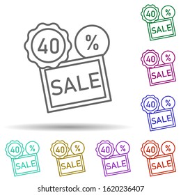 Sales, label, tag in multi color style icon. Simple thin line, outline vector of mall icons for ui and ux, website or mobile application