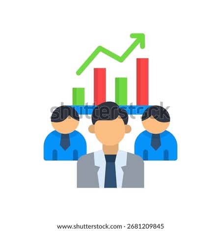Sales Leader Icon Flat Vector Illustration