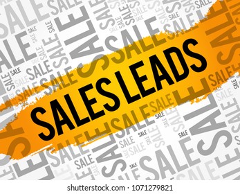 Sales Leads word cloud collage, business concept background