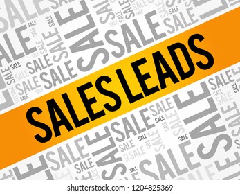 Sales Leads word cloud collage, business concept background