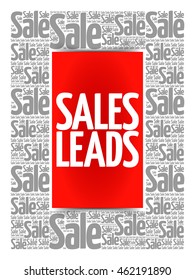 Sales Leads words cloud, business concept background