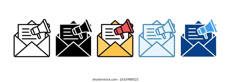 Sales Letter Icon Set Multiple Style Collection
