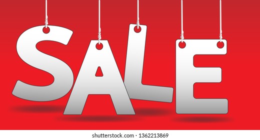 Sales letters are hung on the wire.