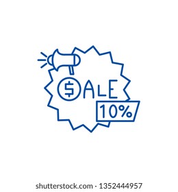 Sales line icon concept. Sales flat  vector symbol, sign, outline illustration.