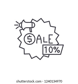 Sales line icon concept. Sales vector linear illustration, symbol, sign
