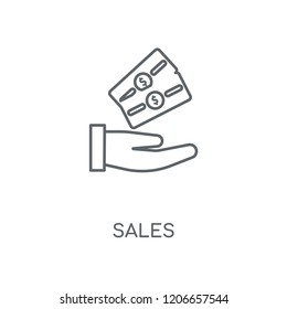 Sales linear icon. Sales concept stroke symbol design. Thin graphic elements vector illustration, outline pattern on a white background, eps 10.