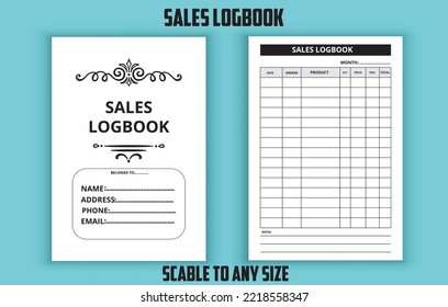 Sales logbook low content kdp interior design vector template