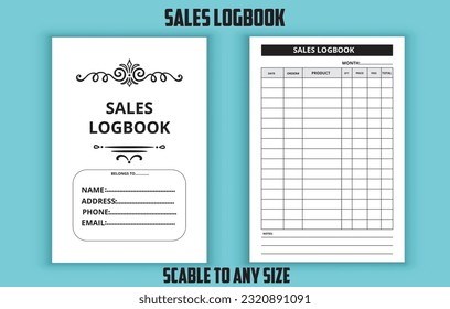 Sales logbook. Low content kdp interior design template