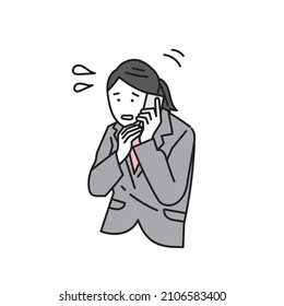 Sales male business person who apologizes for telephone correspondence