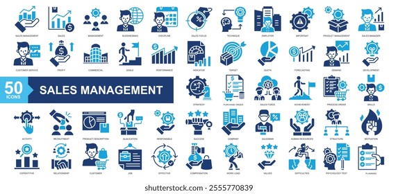 sales management icon collection Glyph Color Style. marketing. sales, Career, management, discipline, Sales Focus, employer, important, product management